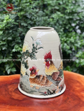 Lọ hoa họa tiết đôi kê nổi kích thước 26cm