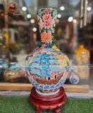 Bình phú quý Bát Tràng công danh phú quý men màu kích thước 72cm