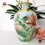 Lọ hoa sen bằng sứ kích thước cao 60cm vẽ màu