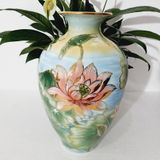 Lọ hoa sen bằng sứ kích thước cao 60cm vẽ màu