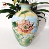 Lọ hoa sen bằng sứ kích thước cao 60cm vẽ màu