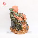 Tượng Di Lặc Trường Thọ men hổ phách cao 66cm