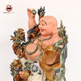 Tượng Di Lặc Tứ Linh hội tụ men rạn cao 68cm