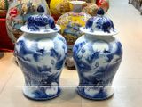 Chóe thờ sứ cá chép hoa sen Men Lam dung tích 40 lít