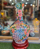 Bình phú quý Bát Tràng công danh phú quý men màu kích thước 72cm