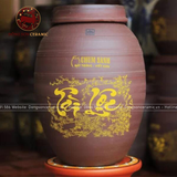 Chum Sành Bát Tràng tài lộc ngâm rượu 100 lít 2 nắp | Quà Tặng Cao Cấp chum sành