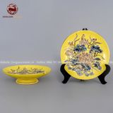 Bộ Đồ Thờ Bát Tràng đầy đủ dâng ban gia tiên men sứ vàng đắp nổi vẽ vàng 29 vật phẩm | Bộ Thờ Cúng Gia Tiên Bát Tràng