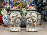 Chóe Bát Tràng Tứ Quý men rạn đắp nổi dung tích 40 lít