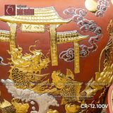 Chum Sành cá chép vượt vũ môn 100 lít dát vàng | Quà Tặng Cao Cấp chum sành