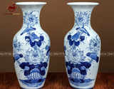 Bộ Đồ Thờ Bát Tràng đầy đủ dâng ban gia tiên men lam vẽ sen 32 vật phẩm | Bộ Thờ Cúng Gia Tiên Bát Tràng