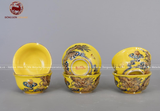 Bộ Đồ Thờ Bát Tràng họa tiết đắp nổi men vàng vẽ vàng 24k 25 vật phẩm | Bộ Thờ Cúng Gia Tiên Bát Tràng