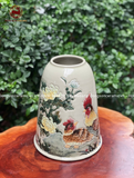 Lọ hoa họa tiết đôi kê nổi kích thước 26cm