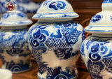 Bộ Đồ Thờ Bát Tràng đầy đủ dâng ban gia tiên men lam đắp nổi 32 vật phẩm | Bộ Thờ Cúng Gia Tiên Bát Tràng