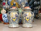 Chóe Bát Tràng Tứ Quý men rạn đắp nổi dung tích 40 lít