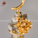 Hồ Lô Phong Thủy mã đáo thành công men rạn đắp nổi vẽ vàng chuẩn Bát Tràng kích thước 75cm | Quà Tặng Phong Thủy hồ lô gốm sứ