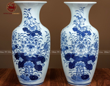 Bộ Đồ Thờ Bát Tràng đầy đủ dâng ban gia tiên men lam vẽ sen 32 vật phẩm | Bộ Thờ Cúng Gia Tiên Bát Tràng