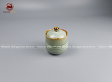Bộ bát ăn gốm sứ Bát Tràng men nhật xanh 16 vật phẩm
