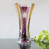 Binh hoa pha lê tím vẽ hoa kích thước cao 36cm