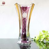 Binh hoa pha lê tím vẽ hoa kích thước cao 36cm
