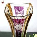 Binh hoa pha lê tím vẽ hoa kích thước cao 36cm