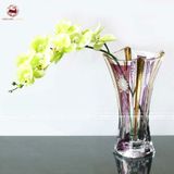 Binh hoa pha lê tím vẽ hoa kích thước cao 36cm