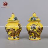 Bộ Đồ Thờ Bát Tràng đầy đủ dâng ban gia tiên men sứ vàng đắp nổi vẽ vàng 29 vật phẩm | Bộ Thờ Cúng Gia Tiên Bát Tràng