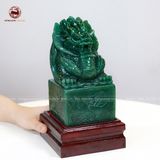 Quà Tặng Cao Cấp Ấn Rồng Thạch Anh Xanh cao 19cm nặng 3,34kg