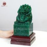 Quà Tặng Cao Cấp Ấn Rồng Thạch Anh Xanh cao 19cm nặng 3,34kg