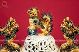 Bộ tam sự đỉnh hạc chân đồng men rạn kích thước cao 60cm