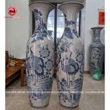 Lục Bình Bát Tràng kích thước 1m6 men rạn vẽ kỹ tùng hạc ngũ phúc | Quà Tặng Cao Cấp lục bình gốm