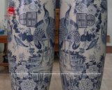 Lục Bình Bát Tràng kích thước 1m6 men rạn vẽ kỹ tùng hạc ngũ phúc | Quà Tặng Cao Cấp lục bình gốm