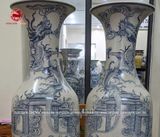 Lục Bình Bát Tràng kích thước 1m6 men rạn vẽ ký cá chép hóa rồng | Quà Tặng Cao Cấp