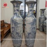 Lục Bình Bát Tràng kích thước 1m6 men rạn vẽ ký cá chép hóa rồng | Quà Tặng Cao Cấp