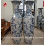 Lục Bình Bát Tràng kích thước 1m6 men rạn vẽ ký cá chép hóa rồng | Quà Tặng Cao Cấp