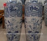 Lục Bình Bát Tràng kích thước 1m6 men rạn phúc đức vẽ kỹ bọc đồng | Quà Tặng Cao Cấp