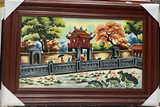 Tranh sứ Bát Tràng họa tiết Văn Miếu Quốc Tử Gíam kích thước 90cm x 60cm