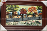 Tranh sứ Bát Tràng họa tiết Văn Miếu Quốc Tử Gíam kích thước 90cm x 60cm