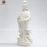 Tượng Quan Âm Bồ Tát bằng sứ trắng kích thước 40,6 x 40,8 x 50,8cm | Quà Tặng Phong Thủy Tượng Quan Âm
