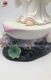 Tượng Quan Âm đứng bằng sứ lá sen nổi kích thước 68cm | Quà Tặng Phong Thủy Tượng Quan Âm
