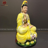 Tượng Quan Âm Bồ Tát bằng sứ sơn vàng kích thước 40cm | Quà Tặng Phong Thủy Tượng Quan Âm
