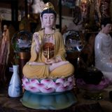 Tượng Quan Âm bằng sứ màu cao cấp kích thước 40cm | Quà Tặng Phong Thủy Tượng Quan Âm