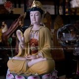 Tượng Quan Âm bằng sứ màu cao cấp kích thước 40cm | Quà Tặng Phong Thủy Tượng Quan Âm