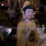 Tượng Quan Âm bằng sứ màu cao cấp kích thước 40cm | Quà Tặng Phong Thủy Tượng Quan Âm