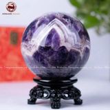 Quà Tặng Sếp Quả Cầu Phong Thủy đá thạch anh tím hoa chanh đường kính 13,5cm