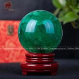 Quà Tặng Sếp Quả Cầu Phong Thủy đá thạch anh xanh đường kính 13,5cm
