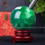 Quà Tặng Sếp Quả Cầu Phong Thủy đá thạch anh xanh đường kính 13,5cm