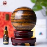 Quà Tặng Sếp Quả Cầu Phong Thủy đá mắt hổ đường kính 12cm