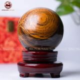 Quà Tặng Sếp Quả Cầu Phong Thủy đá mắt hổ đường kính 12cm