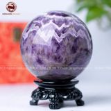 Quà Tặng Sếp Quả Cầu Phong Thủy đá thạch anh tím hoa chanh đường kính 10,2cm