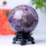 Quà Tặng Sếp Quả Cầu Phong Thủy đá thạch anh tím hoa chanh đường kính 10,2cm